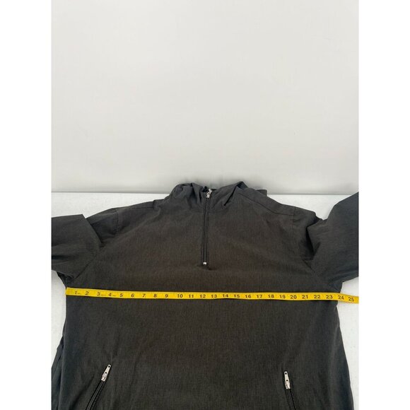 Linksoul L Gray Quarter-Zip Hooded Golf Pullover - Picture 4 of 10